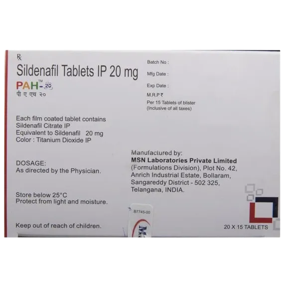 pah 20mg tablet 15's